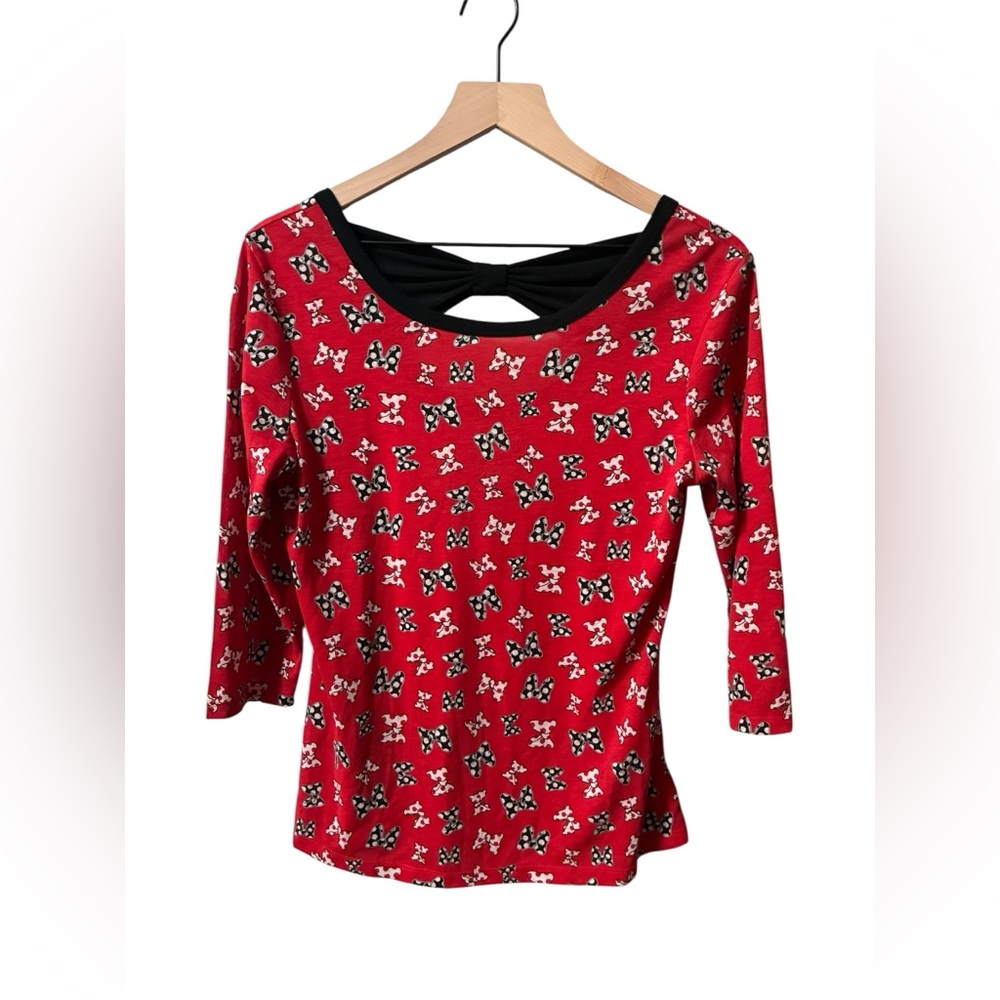 Disney Red Women's Top with Bow Pattern